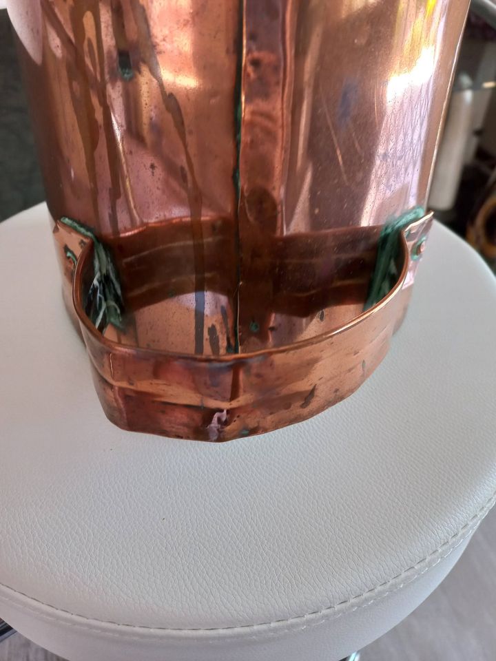 Copper fireplace utensil stand