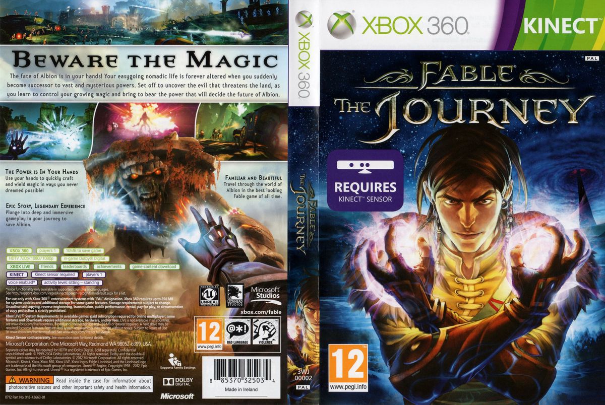 Xbox 360 прохождение игры. Fable Xbox 360. Fable the Journey Xbox 360. Fable для Xbox 360 обложка. Fable Kinect Xbox 360.
