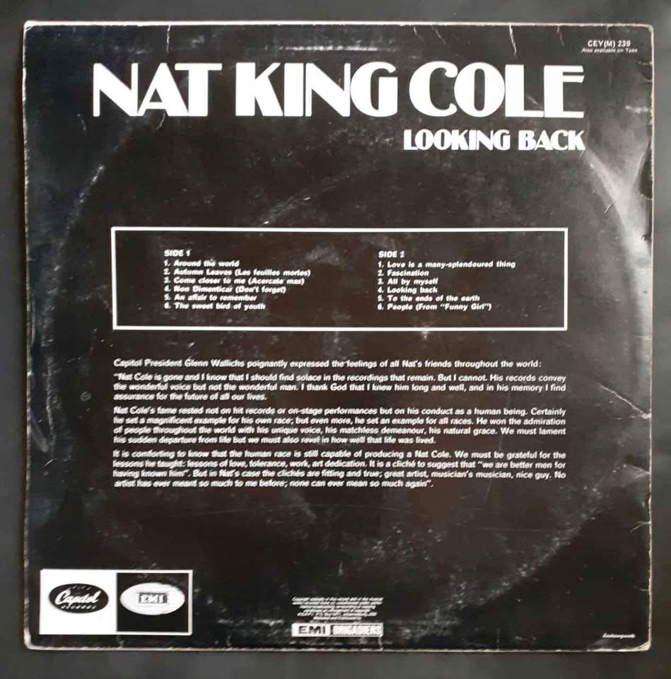 Nat King Cole - Looking Back LP Record