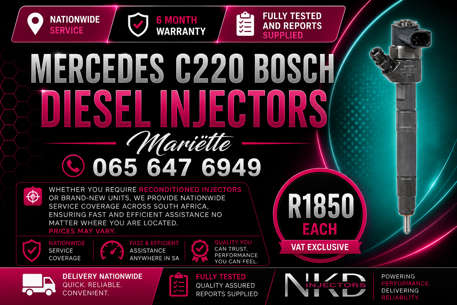 Guarenteed quality Injectors Mercedes Bosch - Private Seller Guarenteed quality Injectors Mercedes Bosch - Private Seller