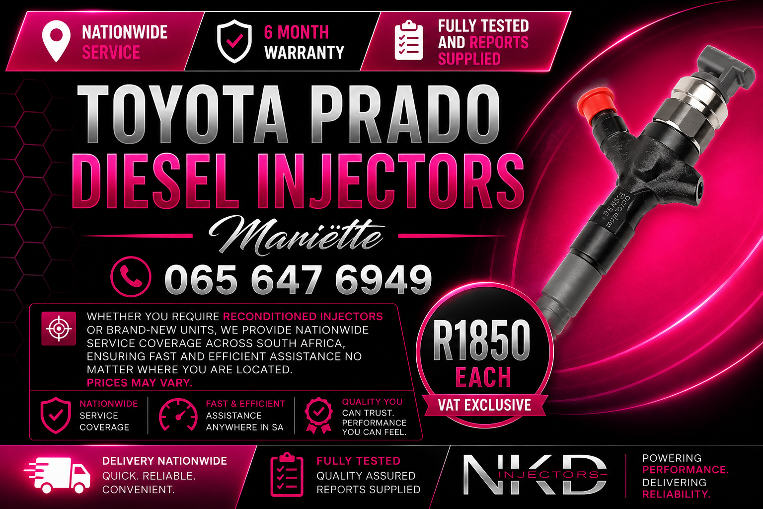 TOYOTA PRADO DIESEL INJECTORS - Private Seller TOYOTA PRADO DIESEL INJECTORS - Private Seller