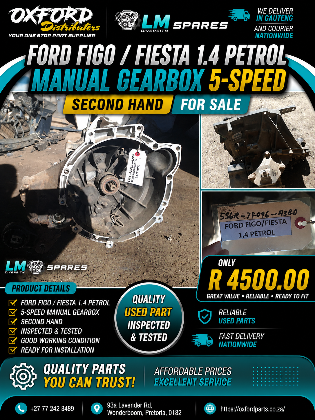 Ford Figo / Fiesta 1.4 Gearbox for sale - Private Seller Ford Figo / Fiesta 1.4 Gearbox for sale - Private Seller