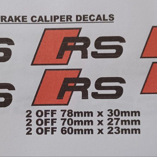 Audi RS brake caliper stickers decals sets - Private Seller