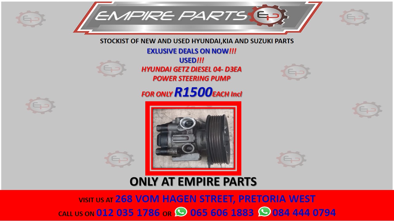 HYUNDAI GETZ DIESEL 04- D3EA POWER STEERING PUMP - Private Seller HYUNDAI GETZ DIESEL 04- D3EA POWER STEERING PUMP - Private Seller