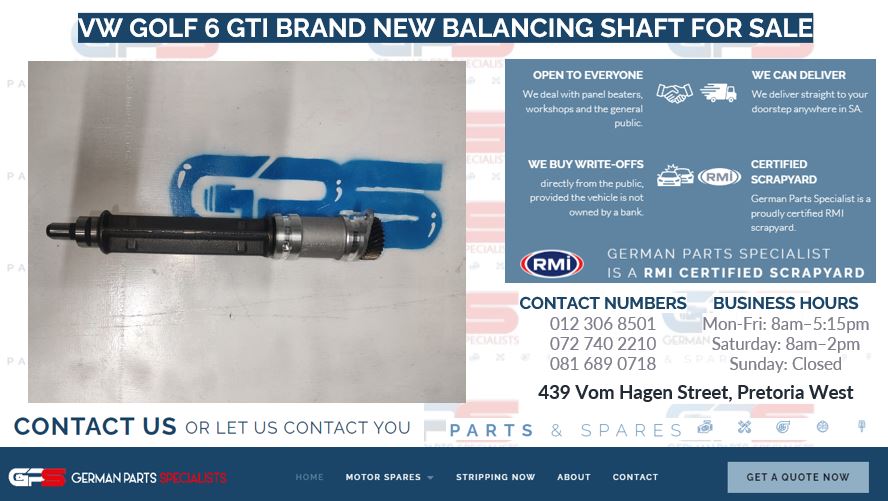 VW GOLF 6 GTI BRAND NEW BALANCING SHAFT FOR SALE - Private Seller VW GOLF 6 GTI BRAND NEW BALANCING SHAFT FOR SALE - Private Seller