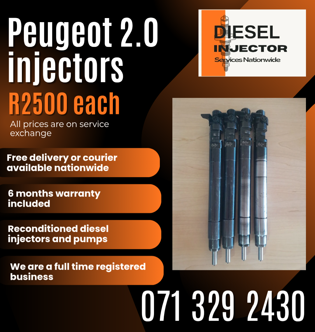 PEUGEOT 2.0 INJECTORS FOR SALE WITH WARRANTY INCLUDED - Private Seller PEUGEOT 2.0 INJECTORS FOR SALE WITH WARRANTY INCLUDED - Private Seller