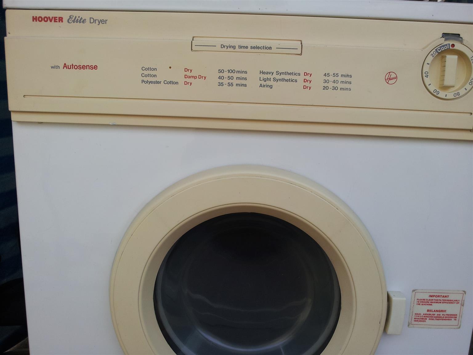 tumble dryer 5kg refurbished hoover elite model d6502