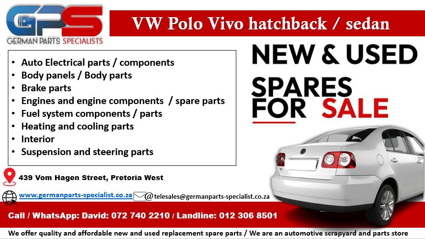 VW Polo Vivo hatchback / sedan new and used spare parts for sale - Private Seller VW Polo Vivo hatchback / sedan new and used spare parts for sale - Private Seller