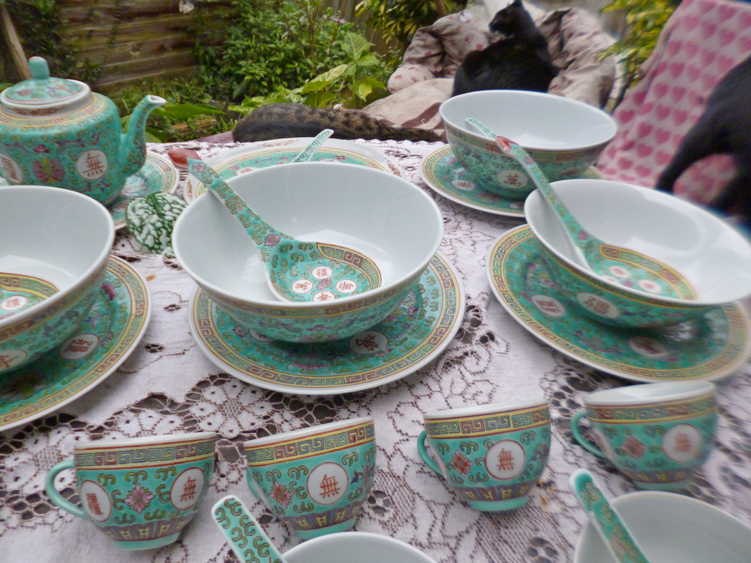 48 Piece Vintage Chinese Tea Set