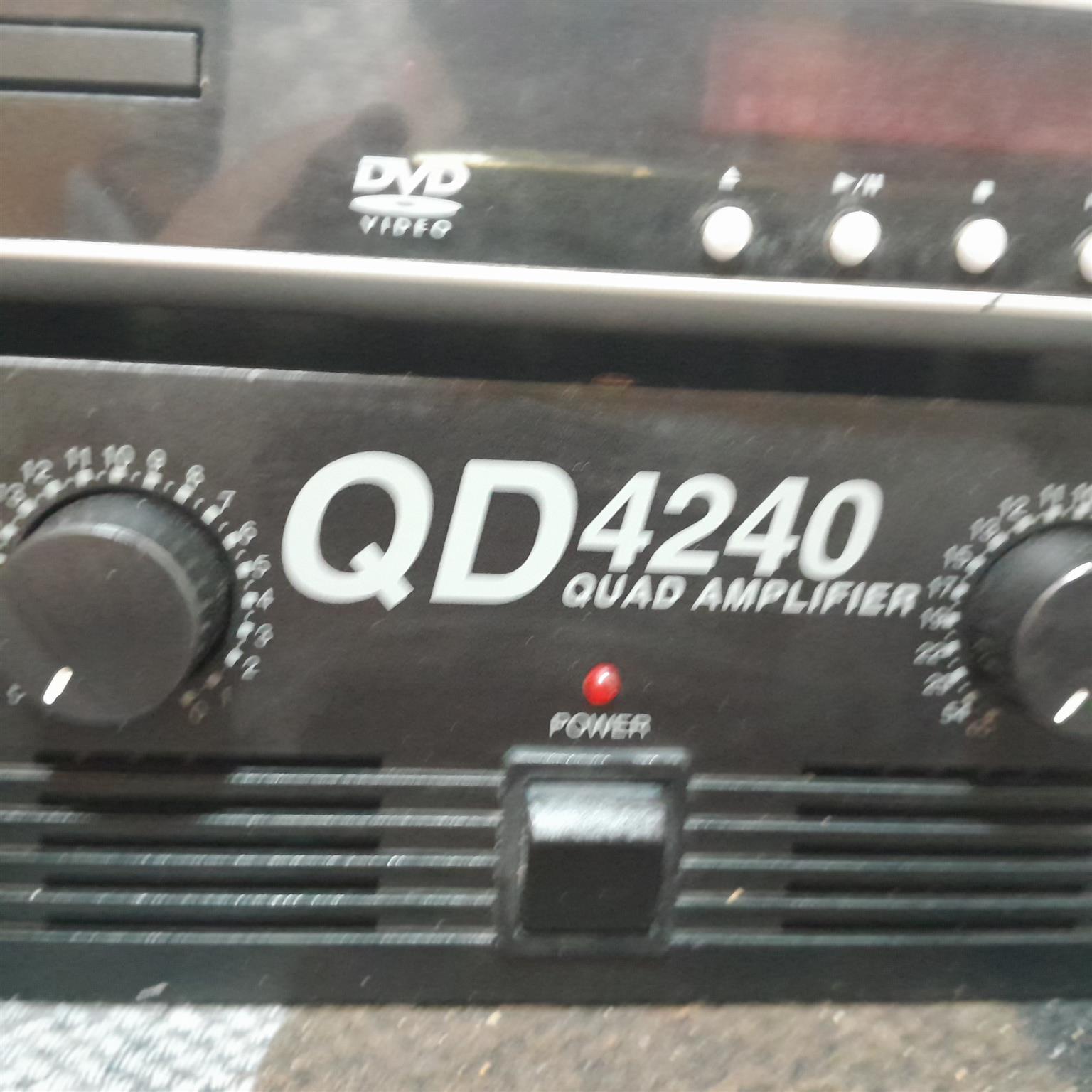 Sound system. 1 inter m qd4240. 1 mixer eurotrac ub1202. 1 Teac . 8 omnitronic
