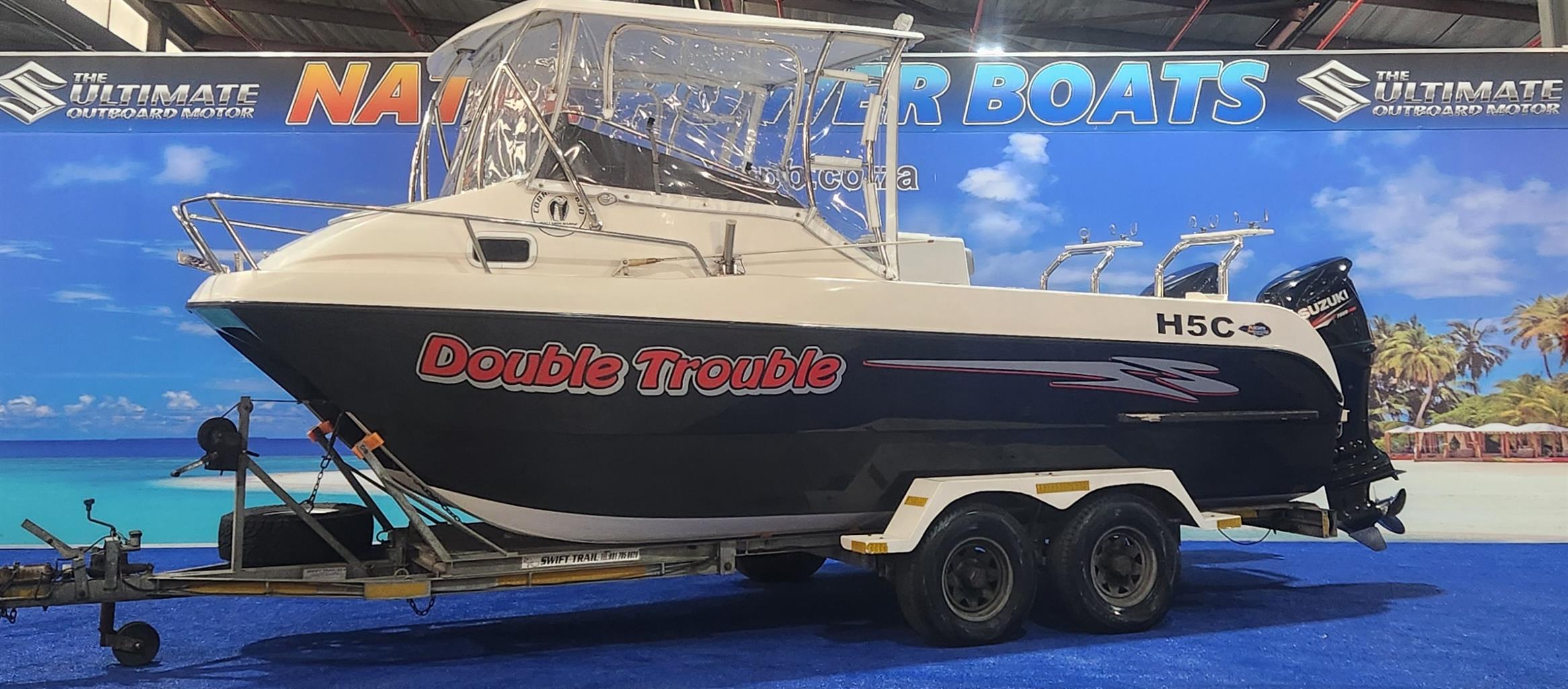 COBRA CAT 630 ON TRAILER 2 X 140 SUZUKI 4 STROKES 2014 MODEL 560 HOURS