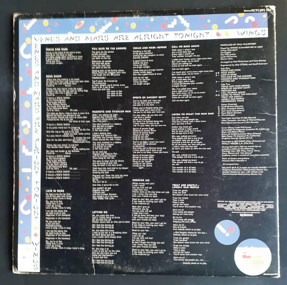 Wings - Venus and Mars LP Record
