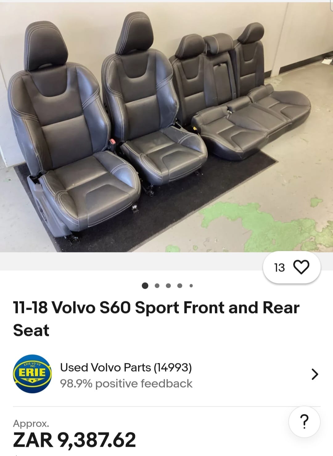 Original Volvo S60 leather seats - Private Seller