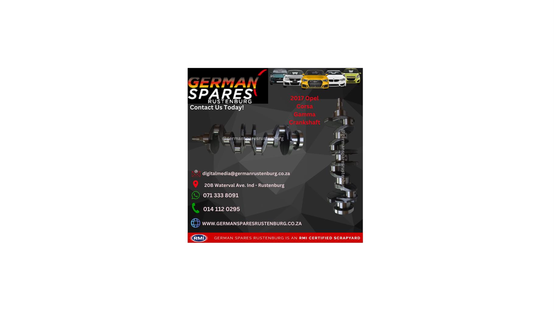 New 2017 Opel Corsa Gamma Crankshaft - Private Seller New 2017 Opel Corsa Gamma Crankshaft - Private Seller