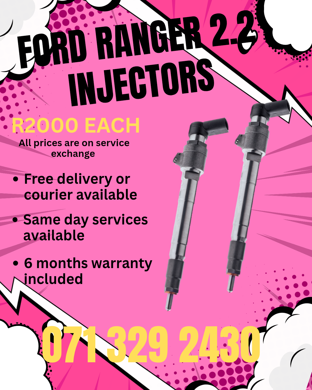 FORD RANGER 2,2 INJECTORS FOR SALE WITH WARRANTY ON - Private Seller FORD RANGER 2,2 INJECTORS FOR SALE WITH WARRANTY ON - Private Seller