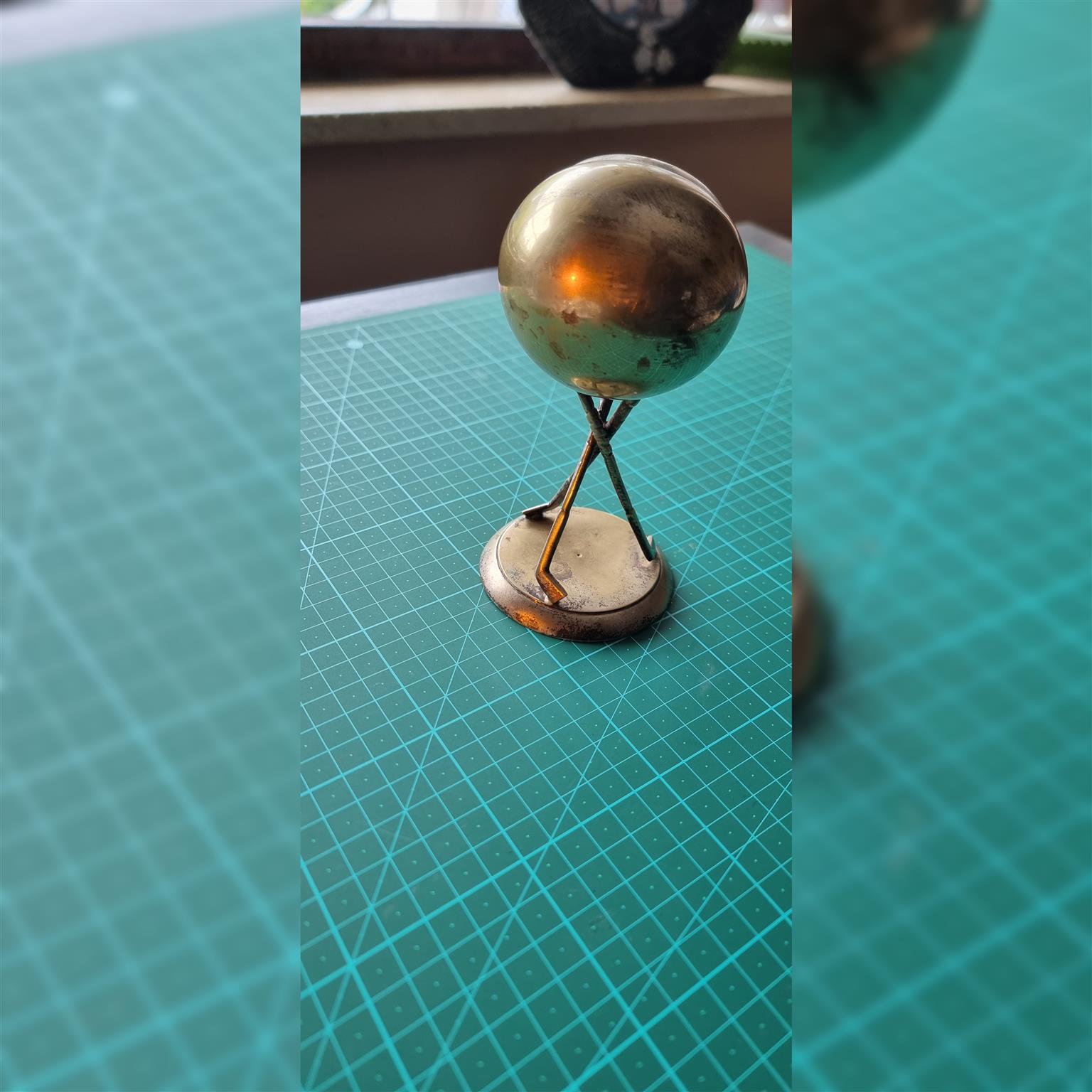 1920s Stirling Silver Cigarette Golf Ball Ashtray