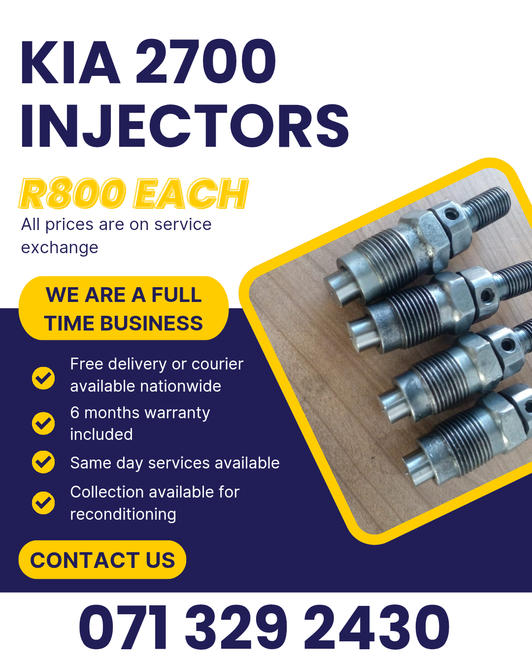 KIA 2700 INJECTORS FOR SALE WITH WARRANTY - Private Seller KIA 2700 INJECTORS FOR SALE WITH WARRANTY - Private Seller