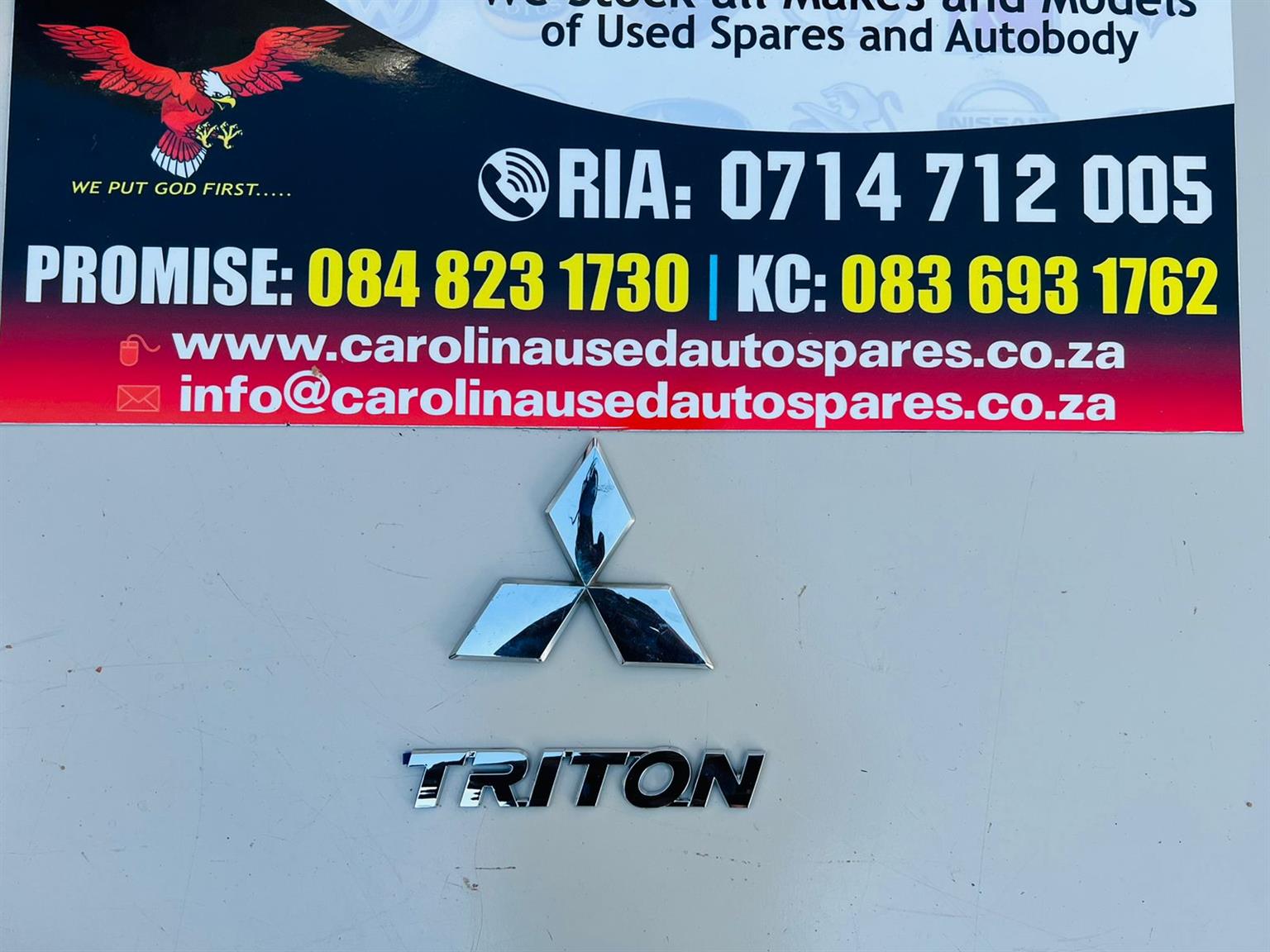 Mitsubishi Triton chrome badge and nameplate - Private Seller Mitsubishi Triton chrome badge and nameplate - Private Seller