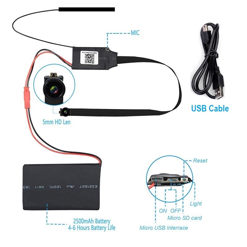 Wearable Mini WiFi Hidden Spy Camera HD Video Recorder Motion Sensor & More. NEW