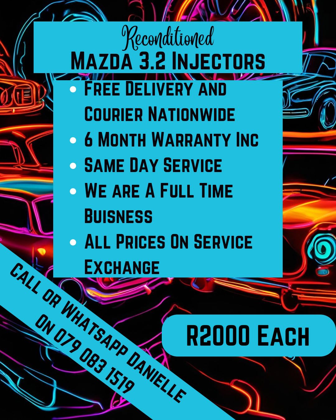 MAZDA 3.2 INJECTORS FOR SALE WITH WARRANTY INCLUDED - Private Seller MAZDA 3.2 INJECTORS FOR SALE WITH WARRANTY INCLUDED - Private Seller