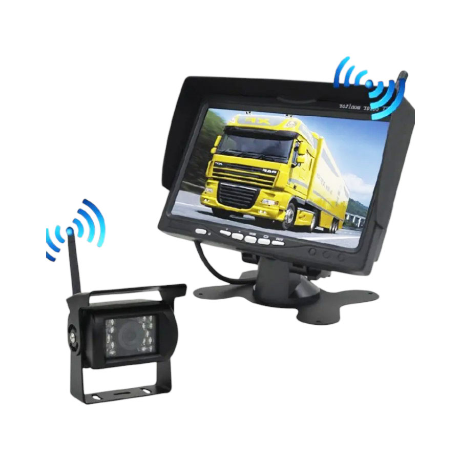 7-Inch Wireless Waterproof Car Backup Camera System with HD TFT LCD Monitor (4 Camera Set)
