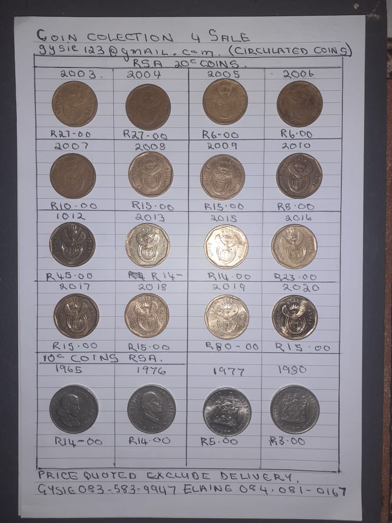 Coins and notes collection for sale