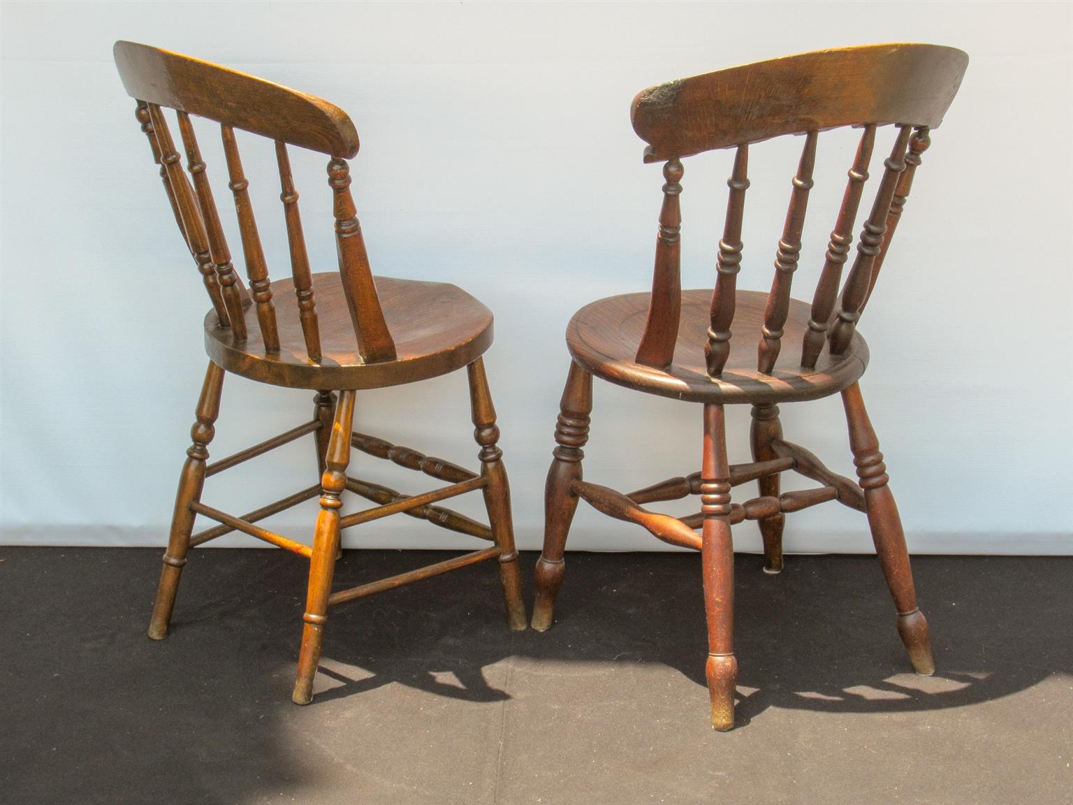 Pair Of Victorian Elm Farmhouse Kitchen ChairsSKU 123 124