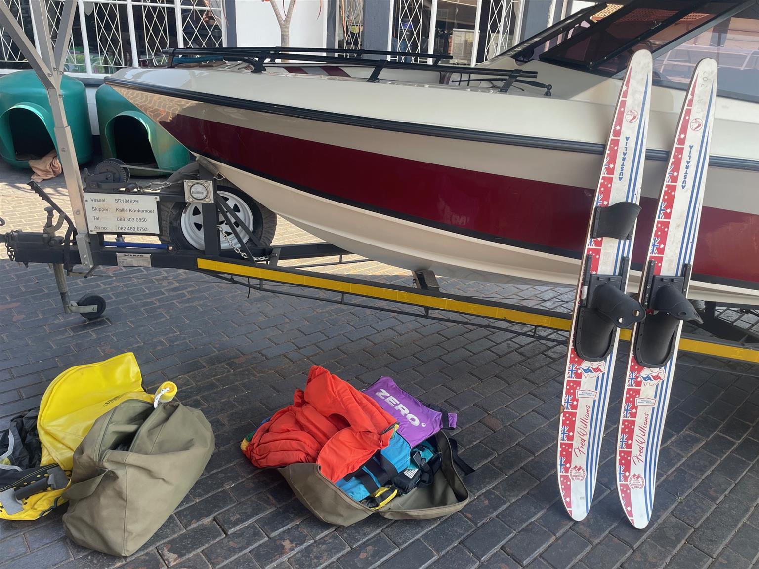 Antiqua ski boat
