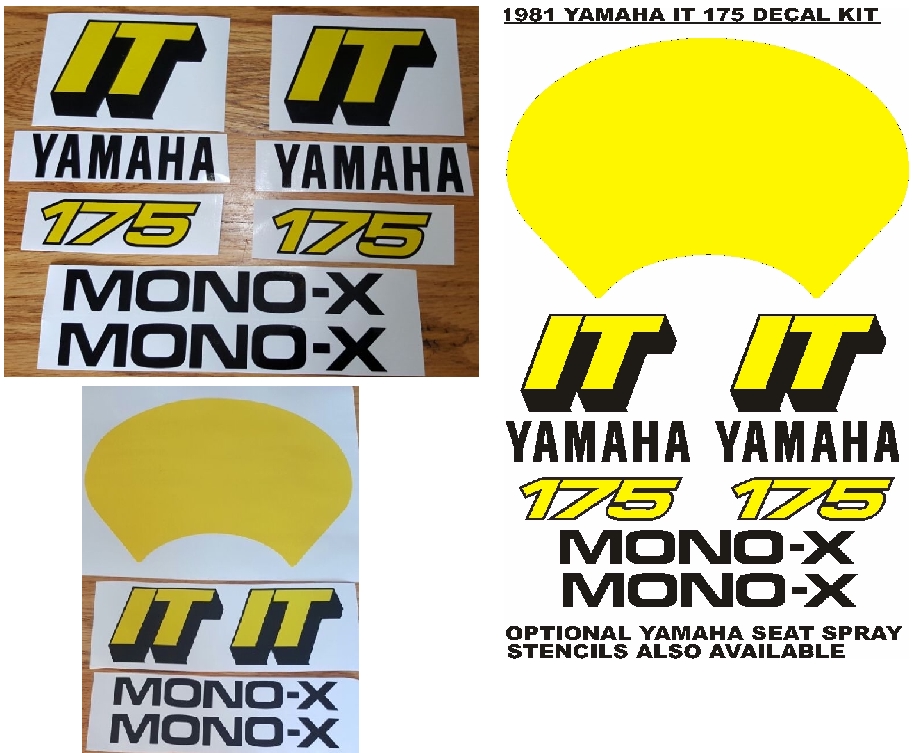 1981 Yamaha IT 175 decals stickers graphics kits.