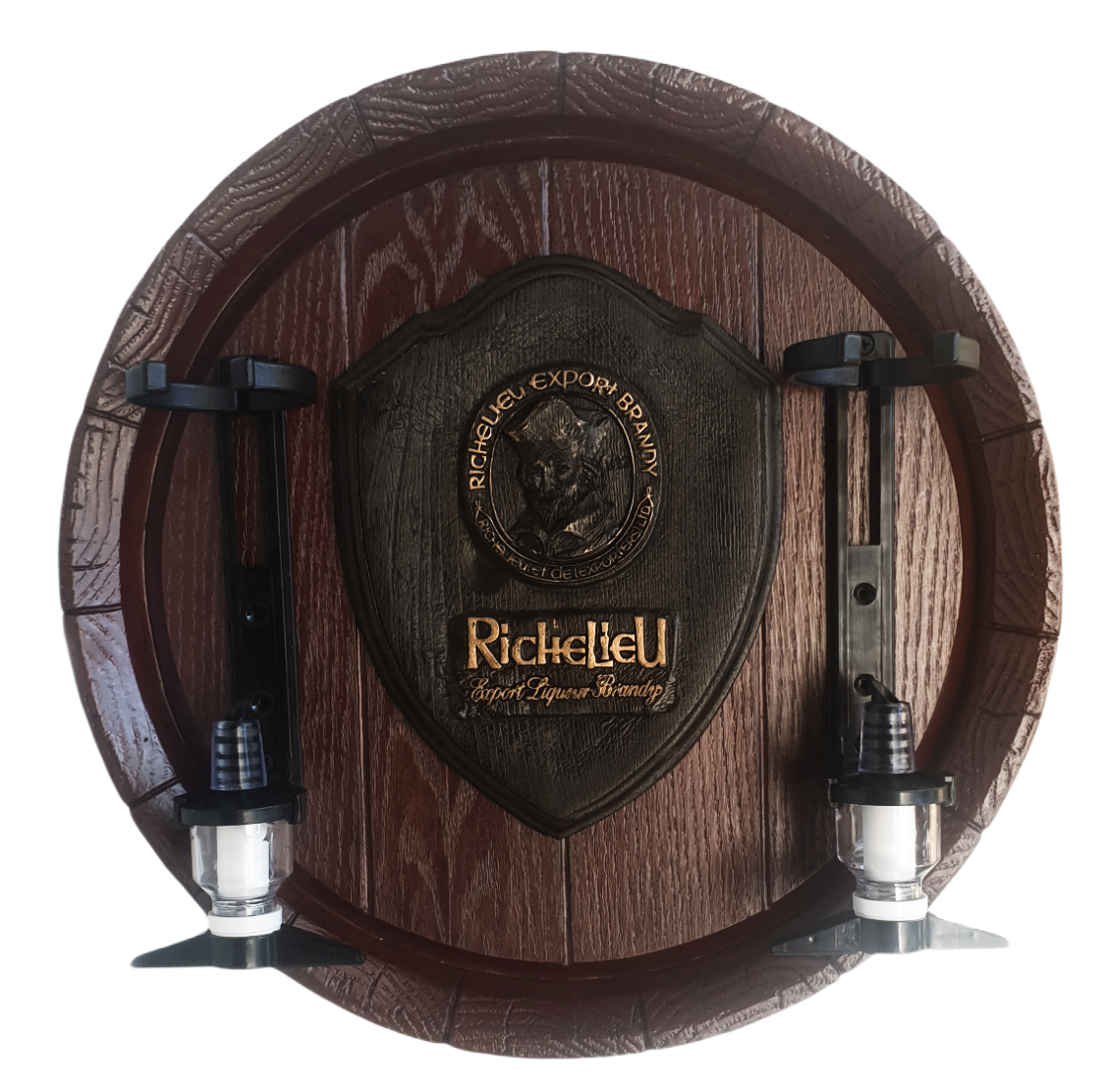 Richelieu Premium Brandy Cognac Liquor Dispenser Large Barrel End with 2 Optics