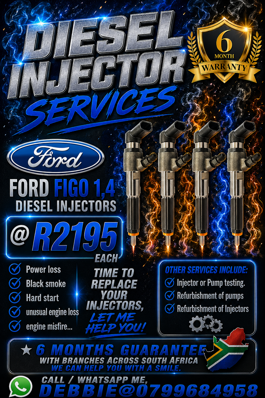 FORD EVEREST/FIGO 1,4/RANGER 2,5WL/RANGER 3L INJECTOR SERVICES AVAILABLE - Private Seller FORD EVEREST/FIGO 1,4/RANGER 2,5WL/RANGER 3L INJECTOR SERVICES AVAILABLE - Private Seller