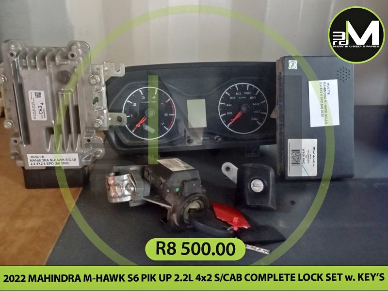 2022 MAHINDRA M HAWK S6 PIK UP 2.2L 4×2 SCAB COMPLETE LOCK SET w. KEY’S MV0778