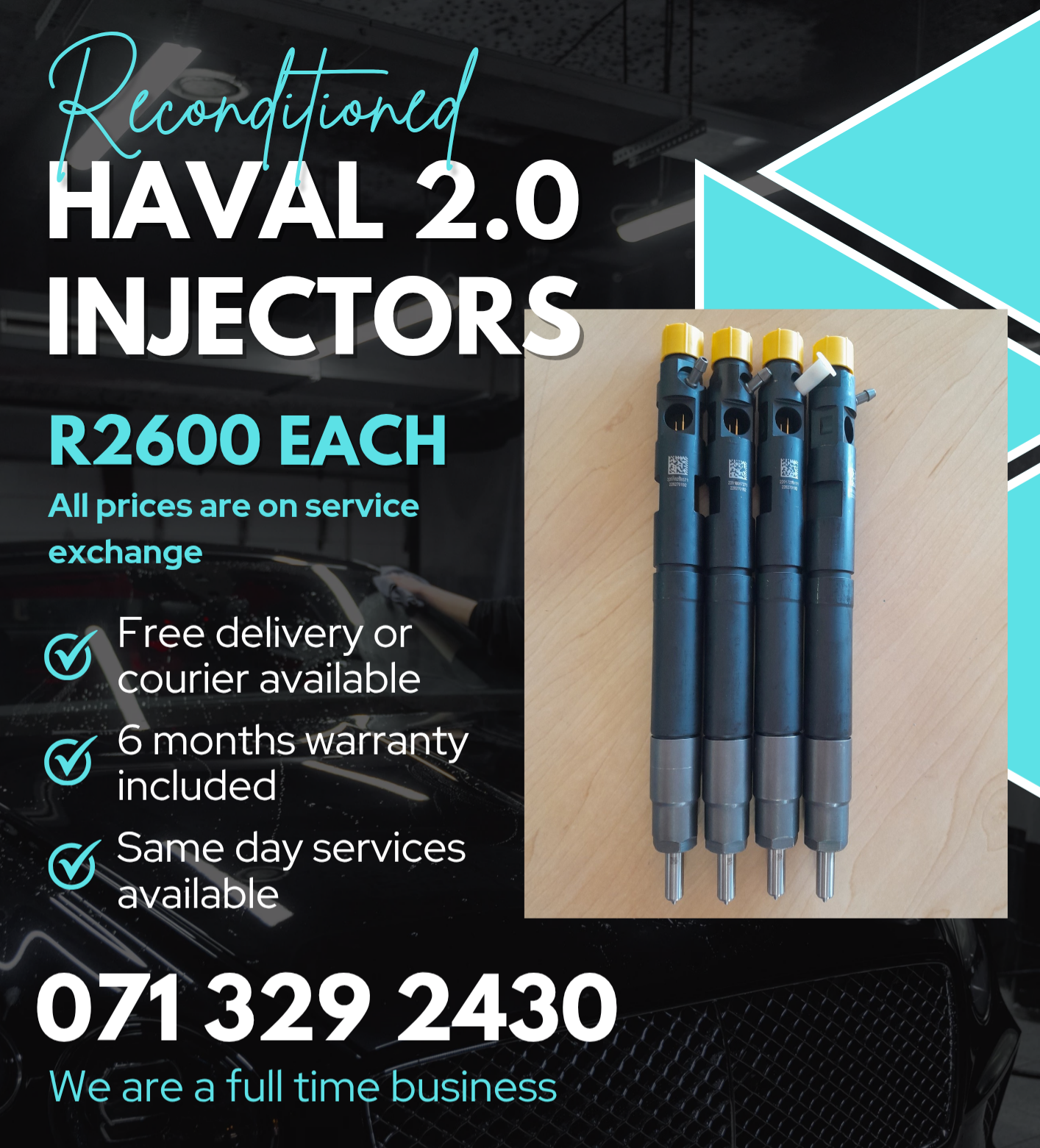 HAVAL 2.0 INJECTORS FOR SALE WITH WARRANTY ON
