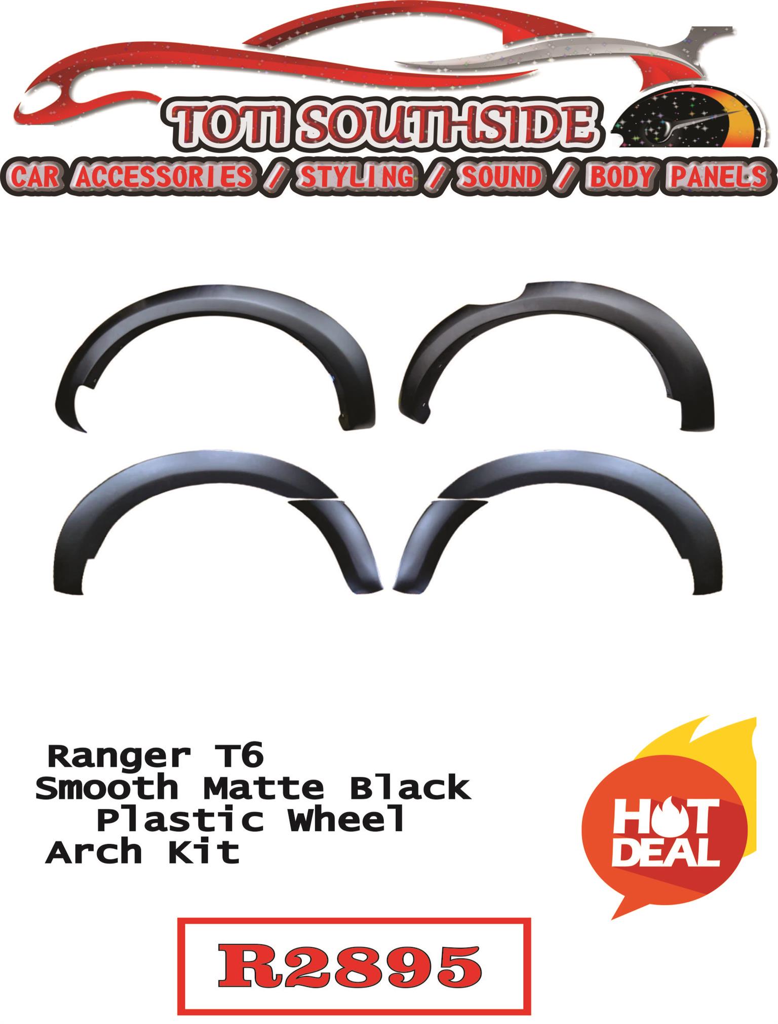 Ranger T6 Smooth Matte Black Wheel Arch Kit