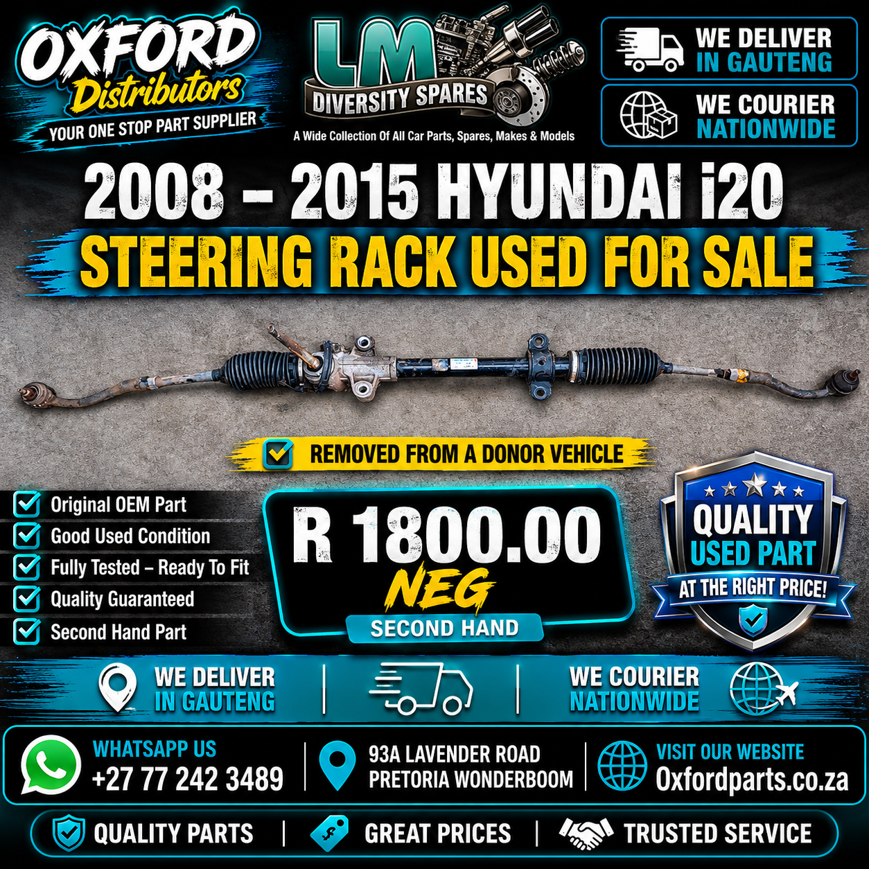i20 Steering Rack for sale used 2008-2015 - Private Seller i20 Steering Rack for sale used 2008-2015 - Private Seller