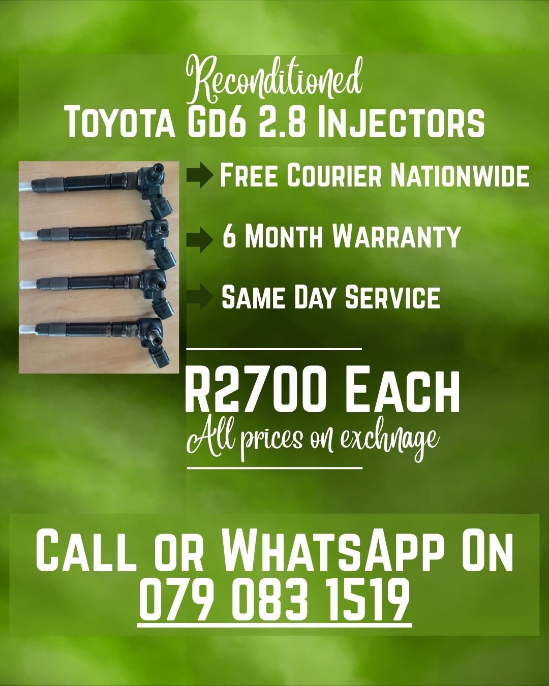 TOYOTA GD6 2.8 INJECTORS FOR SALE WITH WARRANTY INCLUDED - Private Seller TOYOTA GD6 2.8 INJECTORS FOR SALE WITH WARRANTY INCLUDED - Private Seller