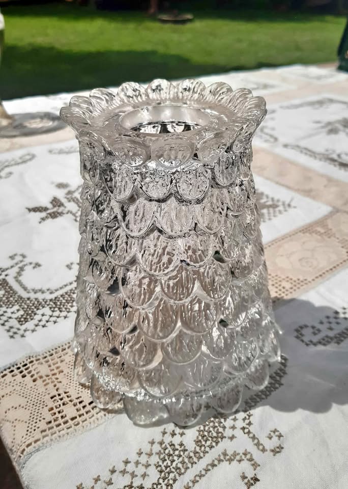 Rare ice glass pendant lamp shade, Germany 1960s. Rare ice glass pendant lamp shade, Germany 1960s.