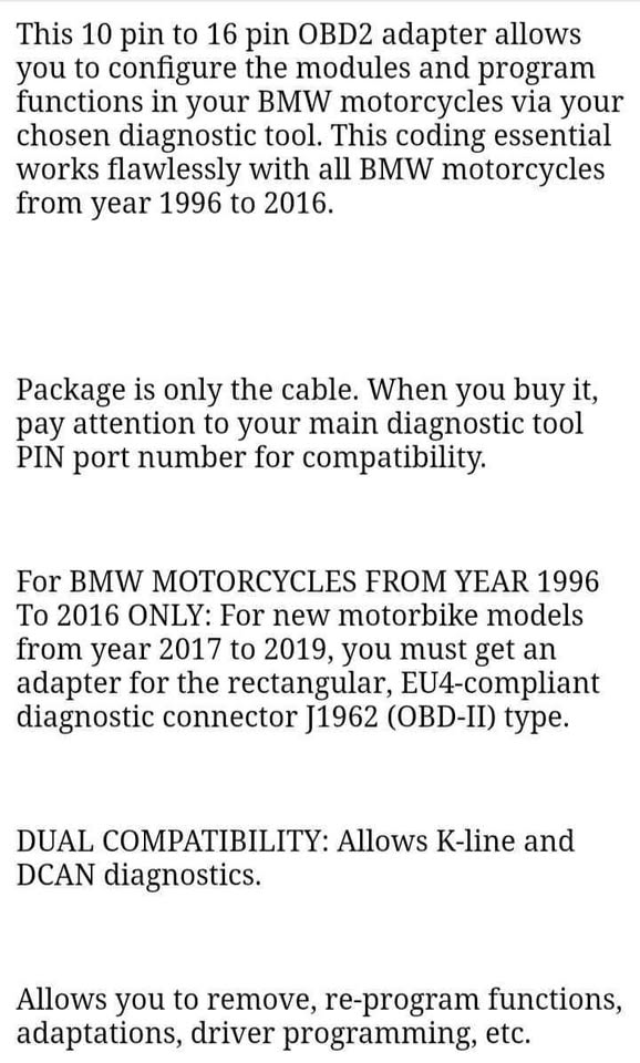 Bmw motorcycle ICOM D Module diagnostic ELM cable. - Private Seller