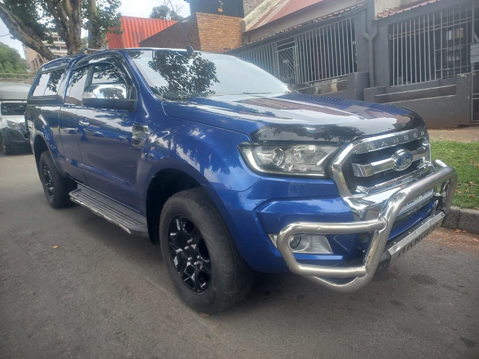 2018 FORD RANGER C-CAB 3.2 XLT DIESEL, AUTOMATIC 4X4, BLUE COLOR, MILEAGE