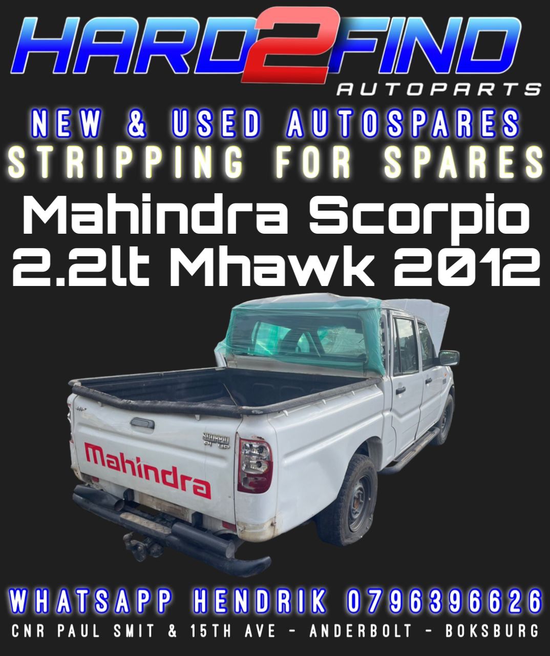 MAHINDRA SCORPIO 2.2LT MHAWK 2012 STRIPPING FOR SPARES - Private Seller MAHINDRA SCORPIO 2.2LT MHAWK 2012 STRIPPING FOR SPARES - Private Seller