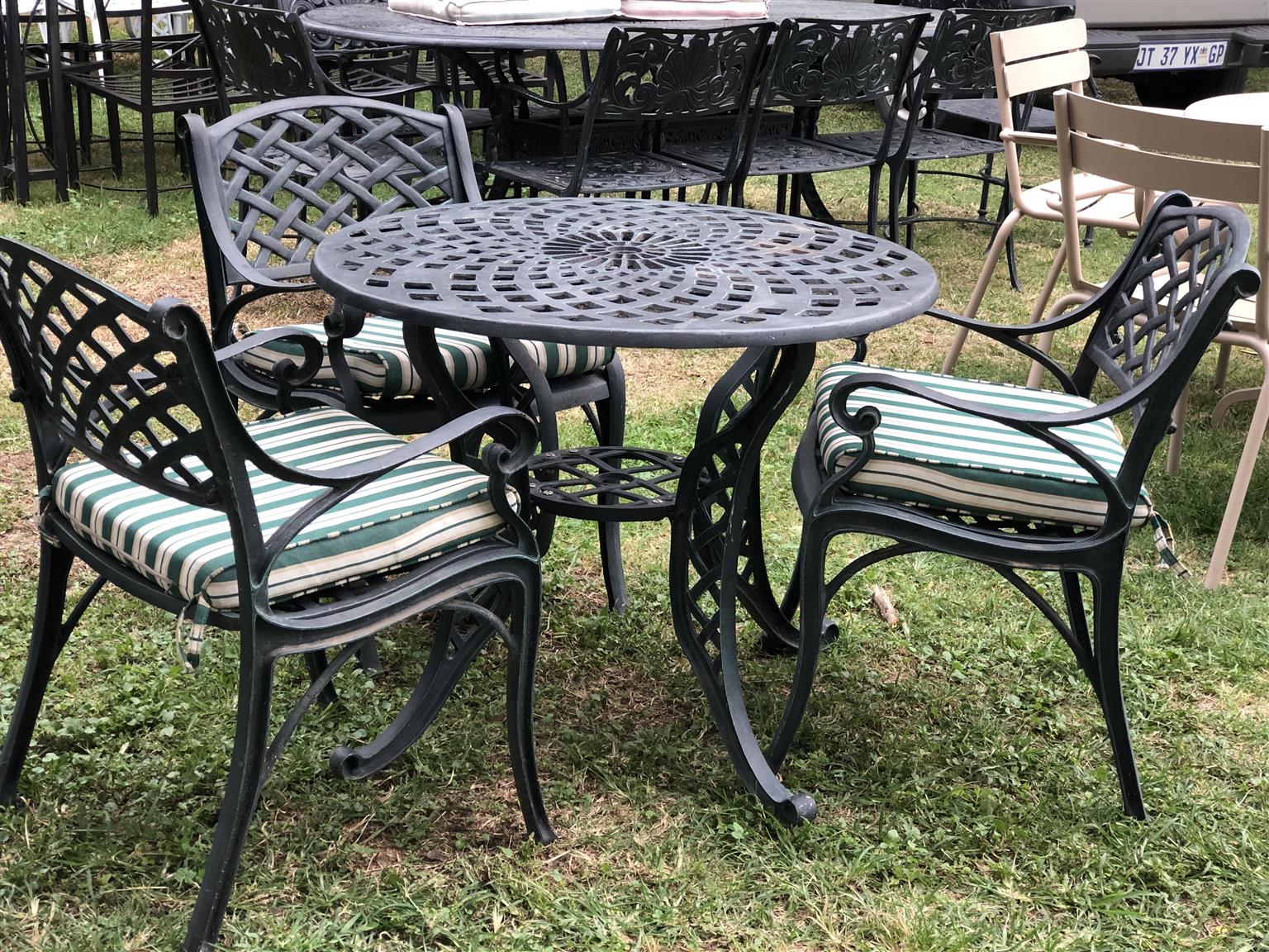 cast metal patio set