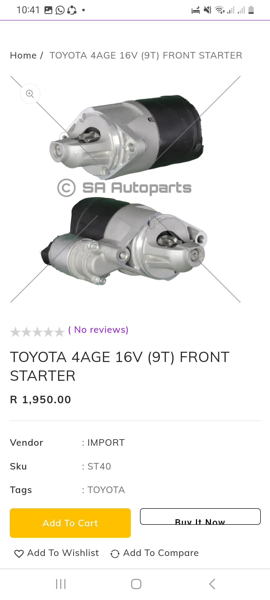 Toyota starter - Private Seller Toyota starter - Private Seller
