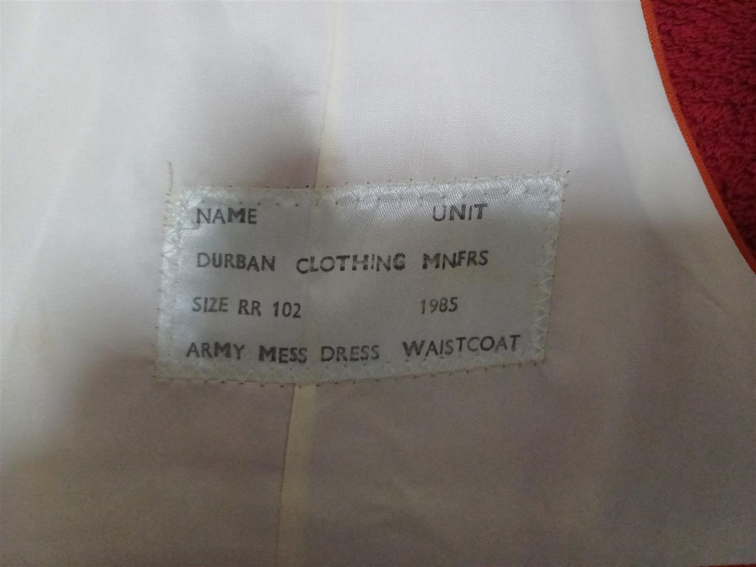 Military uniform collectors items for sale.