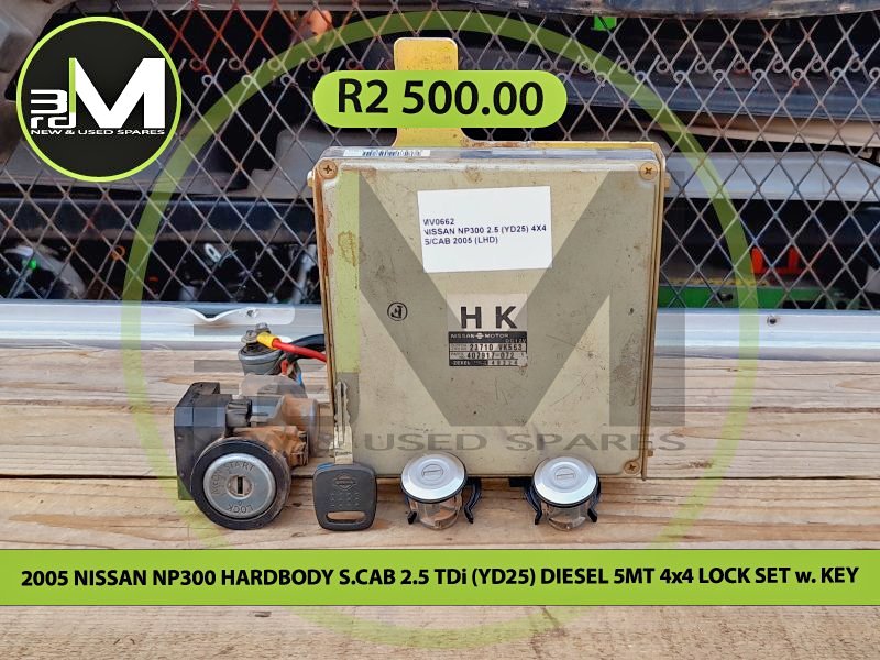 2005 NISSAN NP300 HARDBODY S.CAB 2.5 TDi (YD25) DIESEL 5MT 4×4 LOCK SET w. KEY