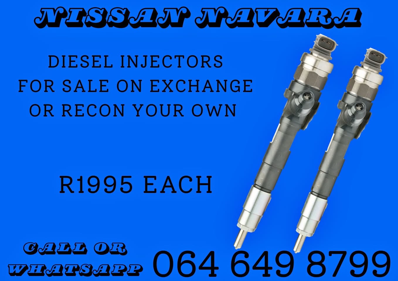 NISSAN NAVARA DIESEL INJECTORS FOR SALE OR RECON YOUR OWN WASHERS INCLUDED - Private Seller NISSAN NAVARA DIESEL INJECTORS FOR SALE OR RECON YOUR OWN WASHERS INCLUDED - Private Seller