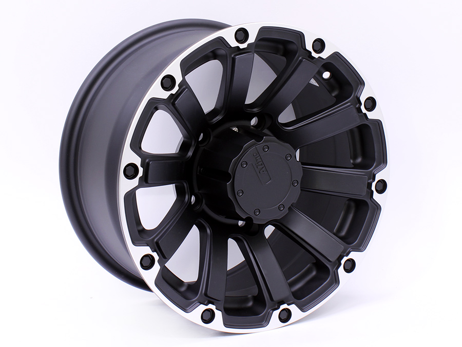 16″ A-Line Destroyer 5/160 Satin Black Machine Lip Alloy Wheels