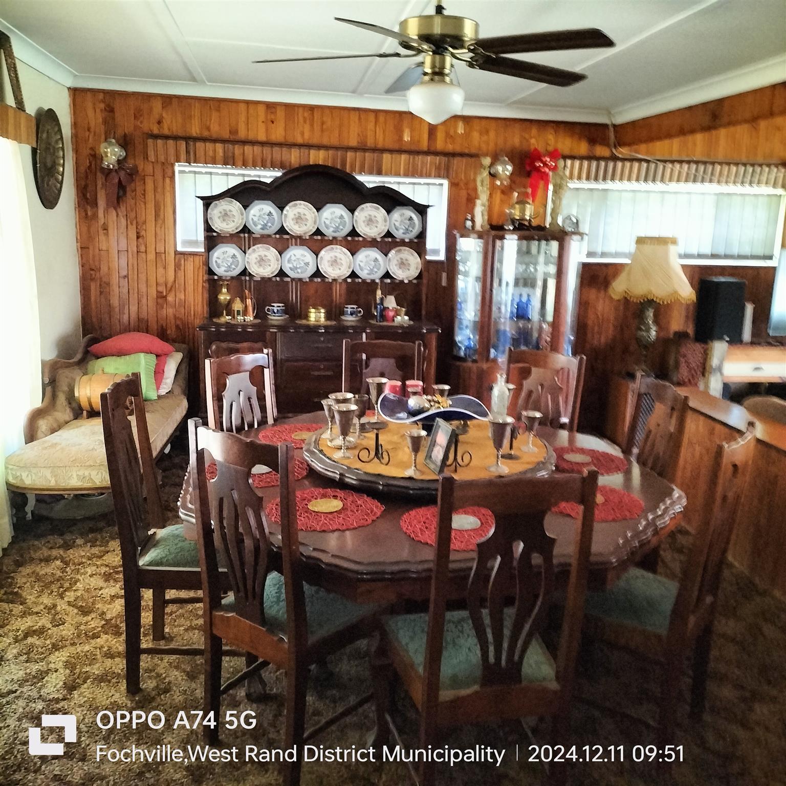 Vintage solid Imbuia ball and claw dining room set for sale R30000.00 or nearest