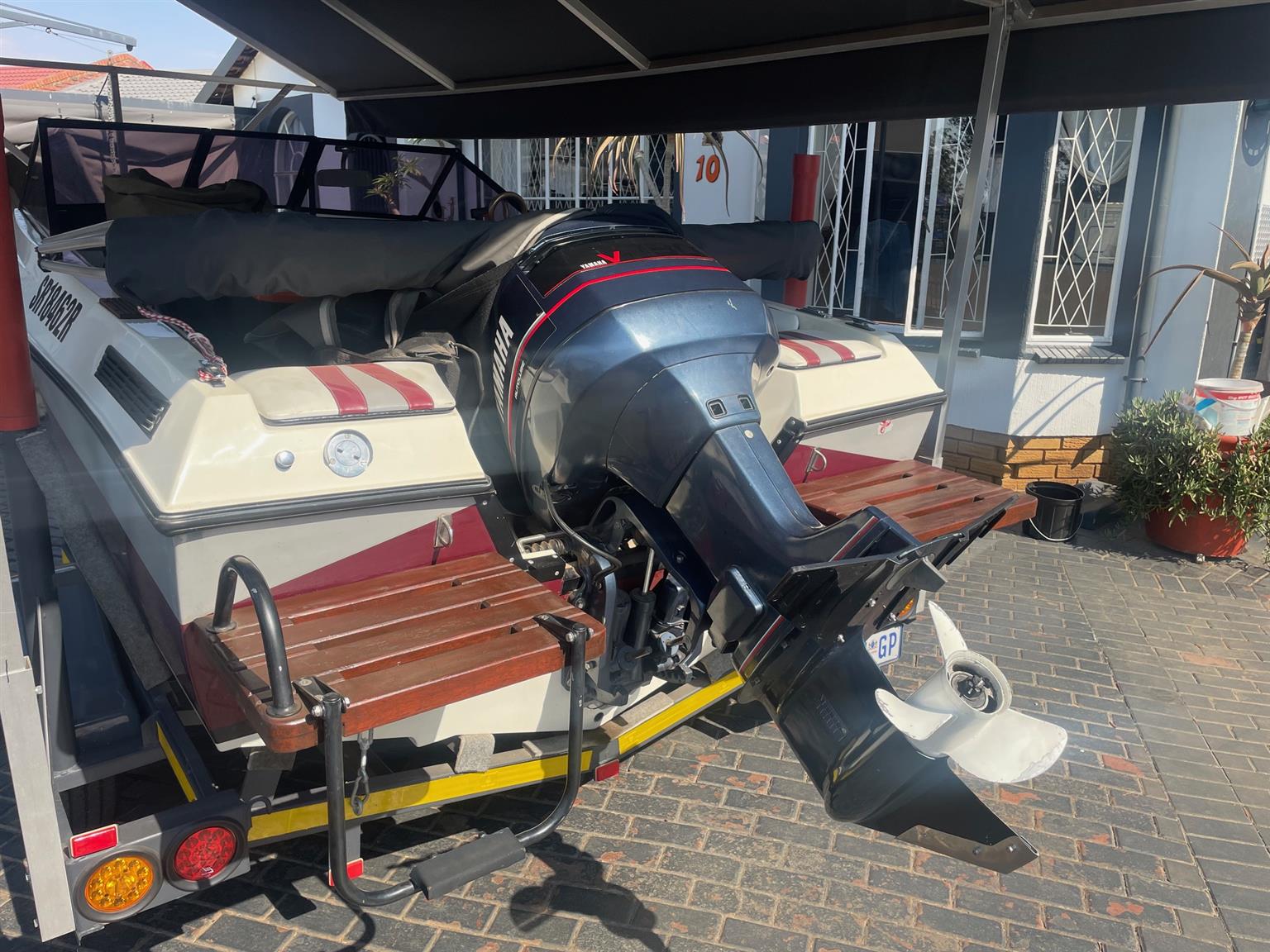 Antiqua ski boat