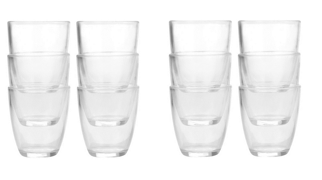 Clear Shot Glasses: Double Tot 50ml. Brand New Products. 