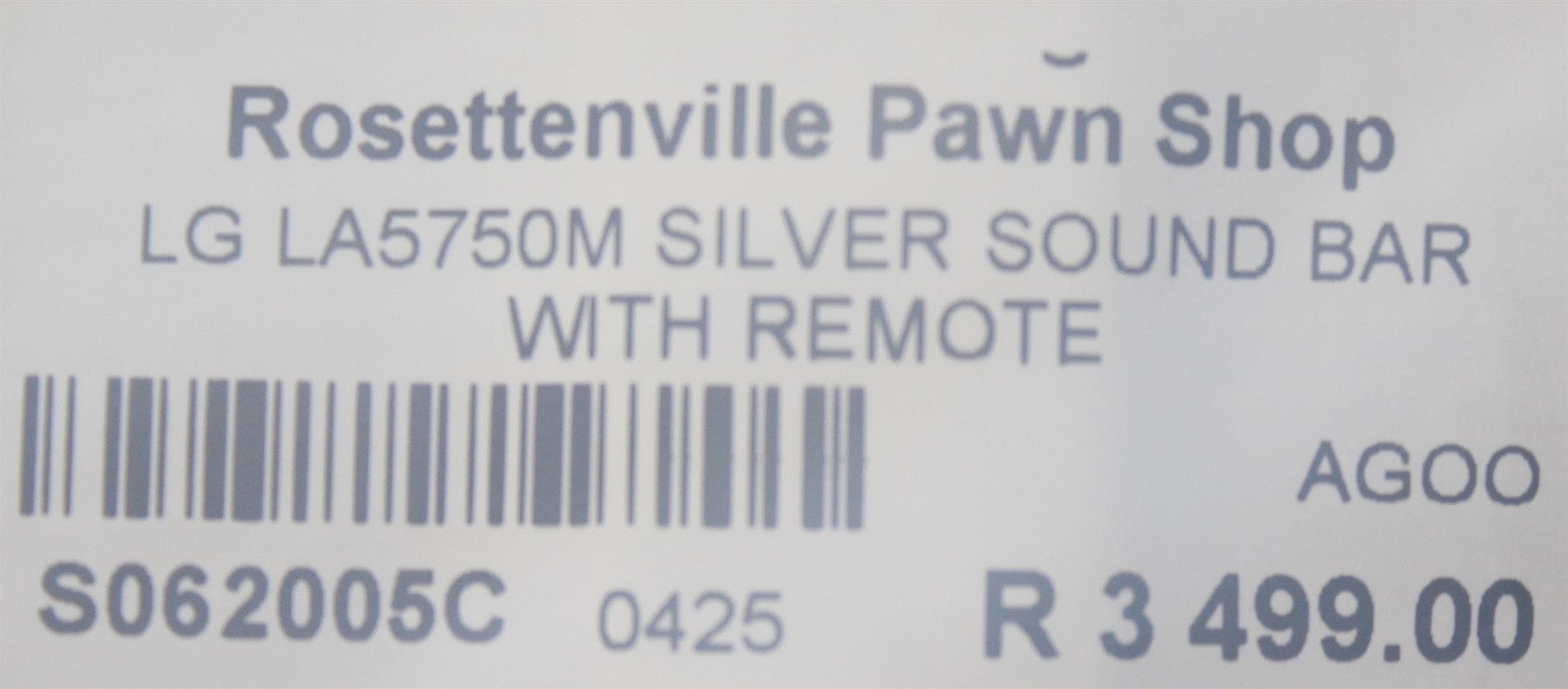LG LA570M SILVER SOUND BAR WITH REMOTE S062005C